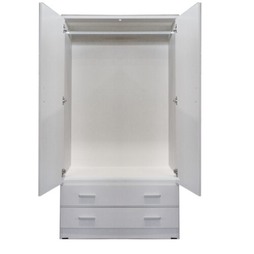 White 900 Robe Open 500x500 - Hugo Single Wardrobe - White