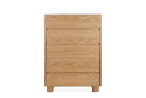 cleo Tallboy 500x334 - Cleo 5 Drawer Tallboy - Ceramic Top