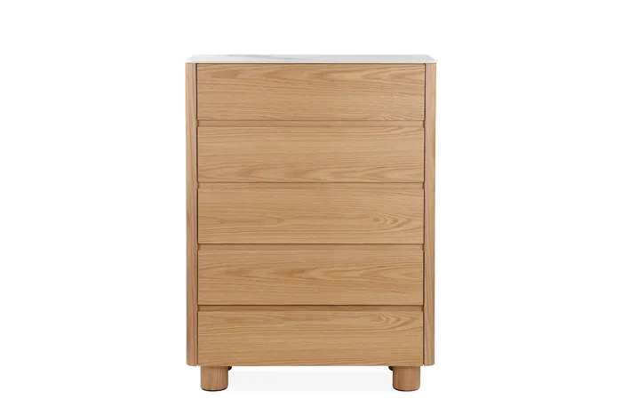 cleo Tallboy - Cleo 5 Drawer Tallboy - Ceramic Top