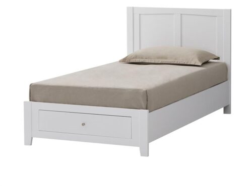 vhnb luna 01 1 500x370 - Luna King Single Bed With Drawer - White