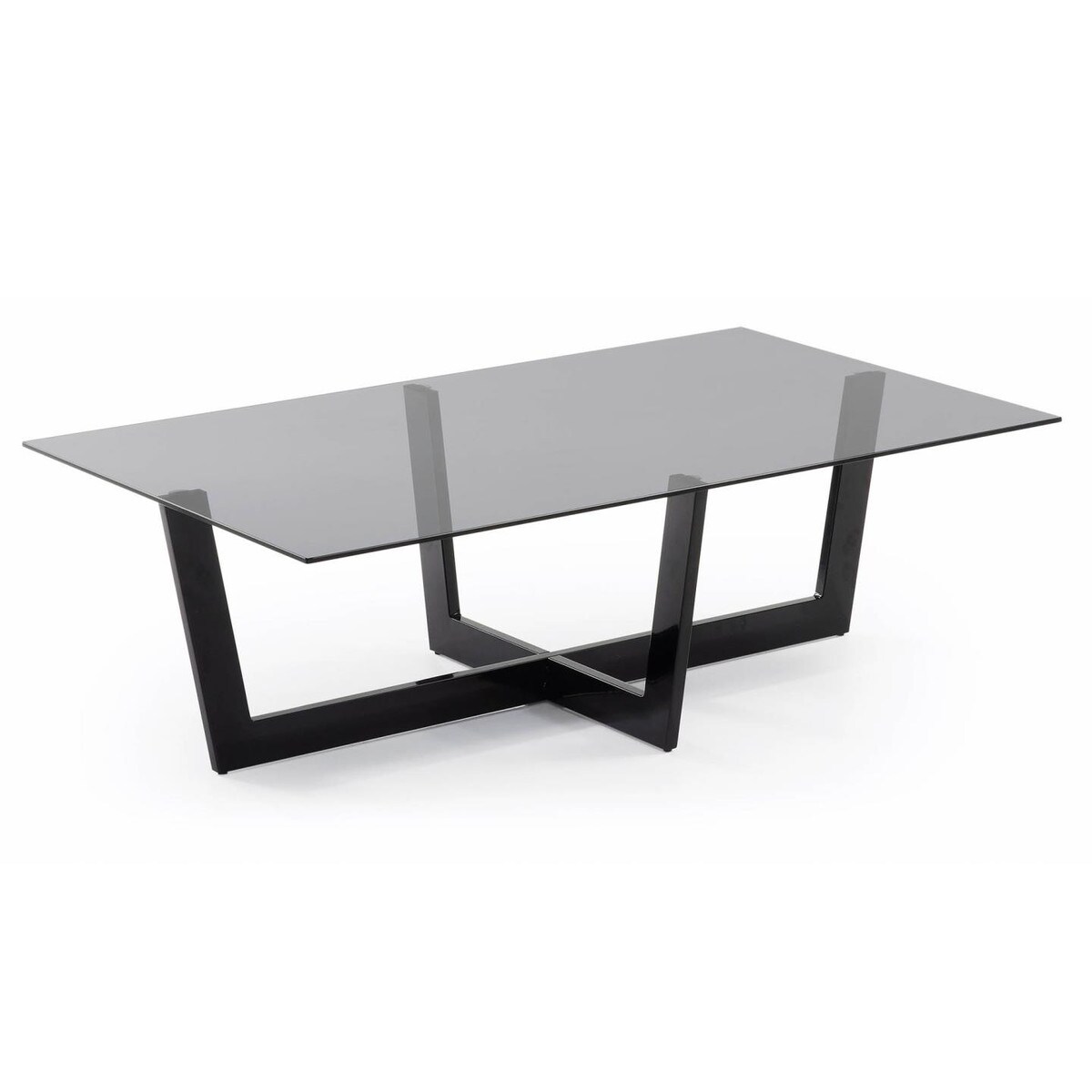 plam4 - Plam Smokey Glass & Black Base Coffee Table