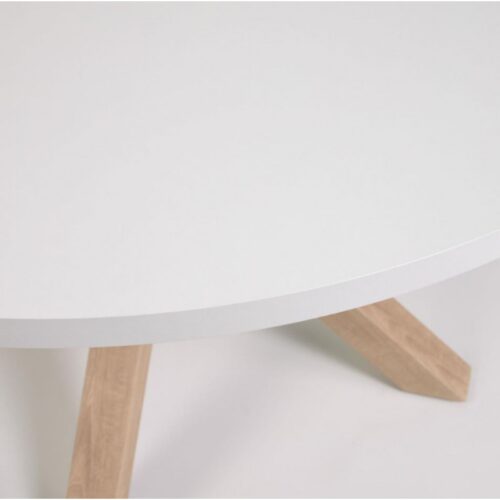 arya white top 1 500x500 - Arya Round 120 Dining Table - White Top/Natural Base