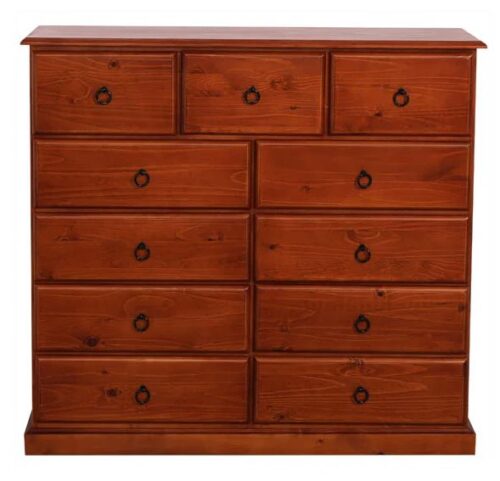 Dawson 11 Drw Tallboy 500x481 - Dawson 11 Drawer Tallboy - Antique Oak