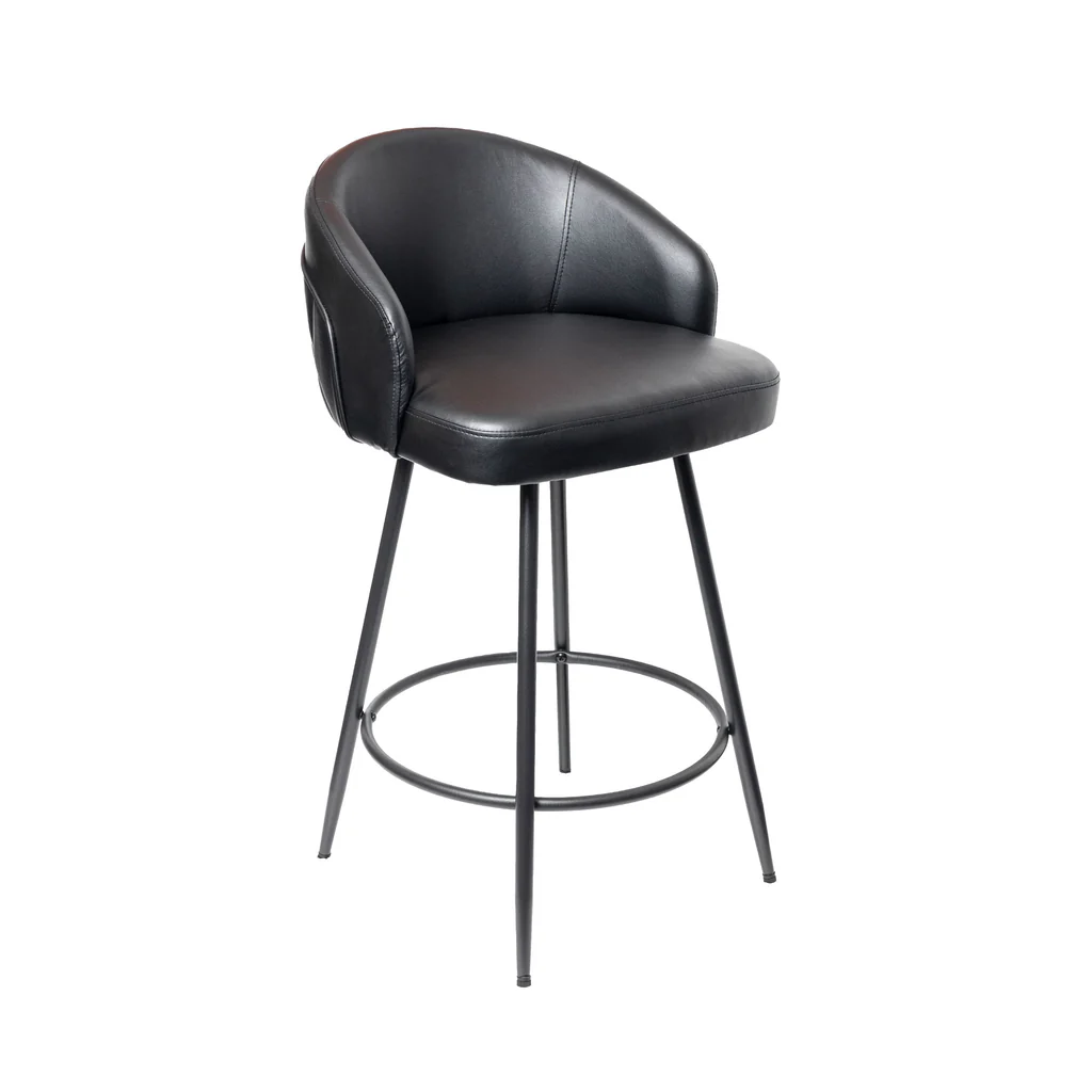 Carey Bar Stool Black Pu front 1024x1024 - Carey Bar Stool - Black PU