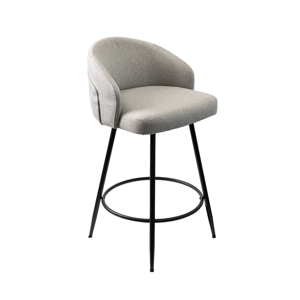 Carey Bar Stool Grey front 1024x1024 - Carey Bar Stool - Light Grey