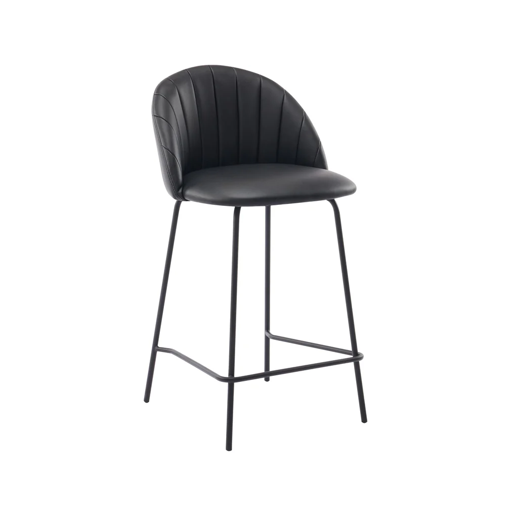 Kudu bar stool Black pu front 1024x1024 - Kudu Bar Stool - Black PU