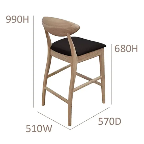 Moon bar stool timber modern scandinavian design Angle 1024x1024 1 500x500 - Moon Barstool-Light Walnut Frame
