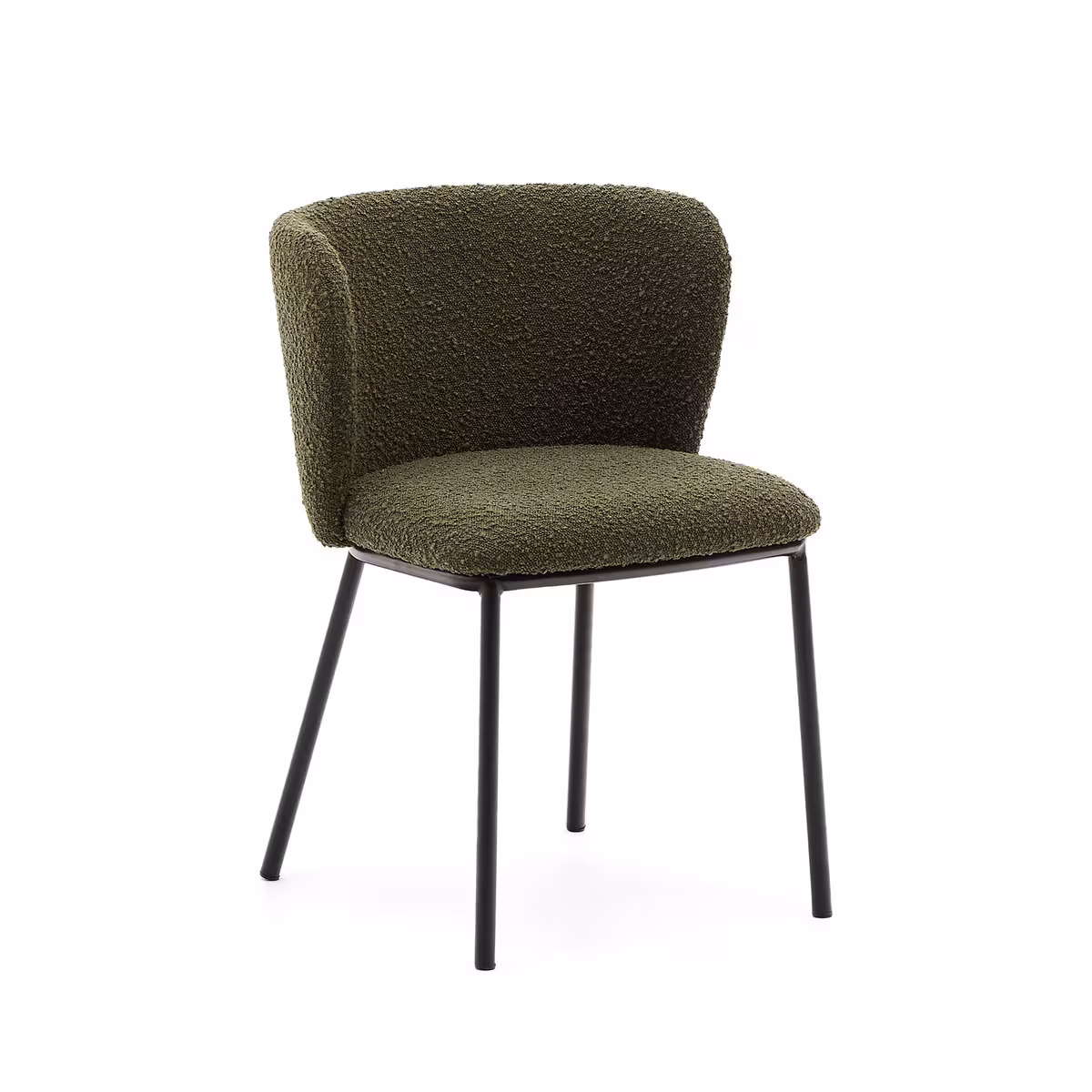 C0100188JJ06 0 - Ciselia Boucle Dining Chair - Green