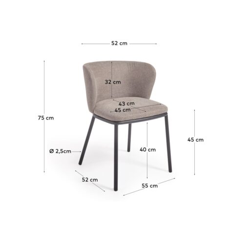 CC3000KY10 9 500x500 - Ciselia Chenille Dining Chair - Light Brown