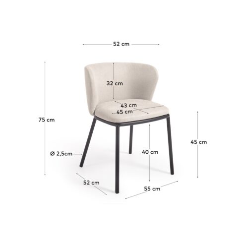 CC3000KY12 9 500x500 - Ciselia Chenille Dining Chair - Beige