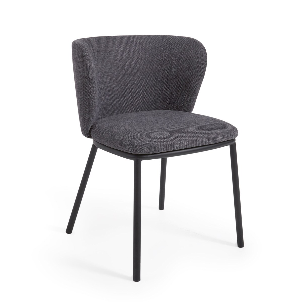 CC3000KY15 0 - Ciselia Chenille Dining Chair - Dark Grey