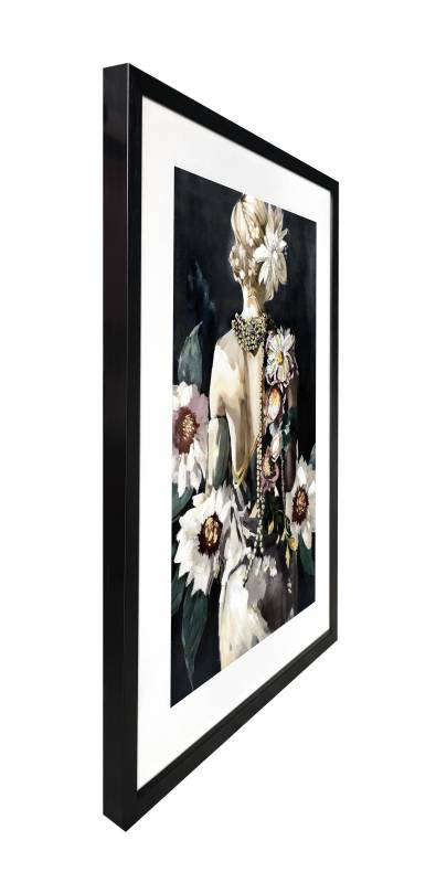 E646051_4 Flower Lady Glass Framed Print - Image 2