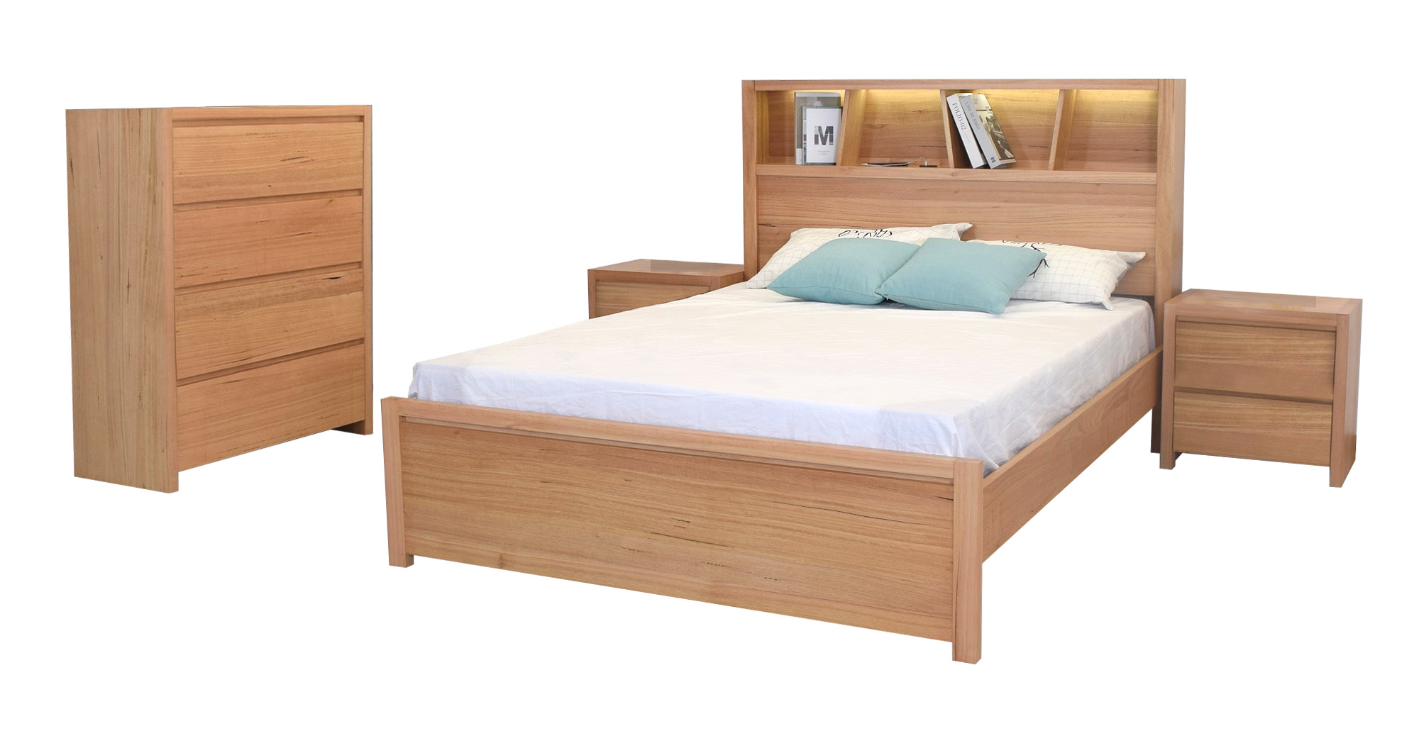 Carlos 4 pc bedroom suite  - Carlos Messmate Bookcase Bed - Queen