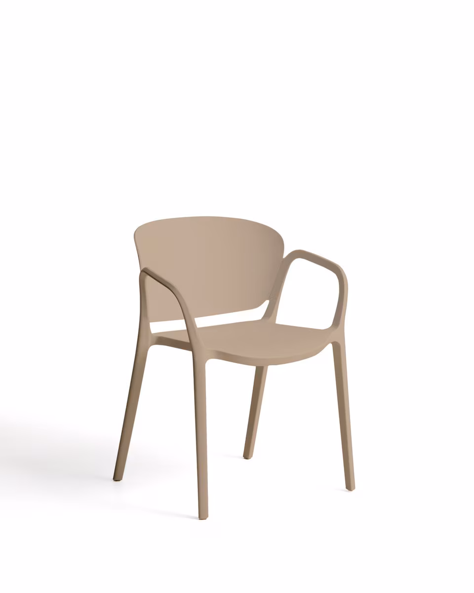 CC6094PL12 A01 - Ania Stackable Dining Chair - Beige